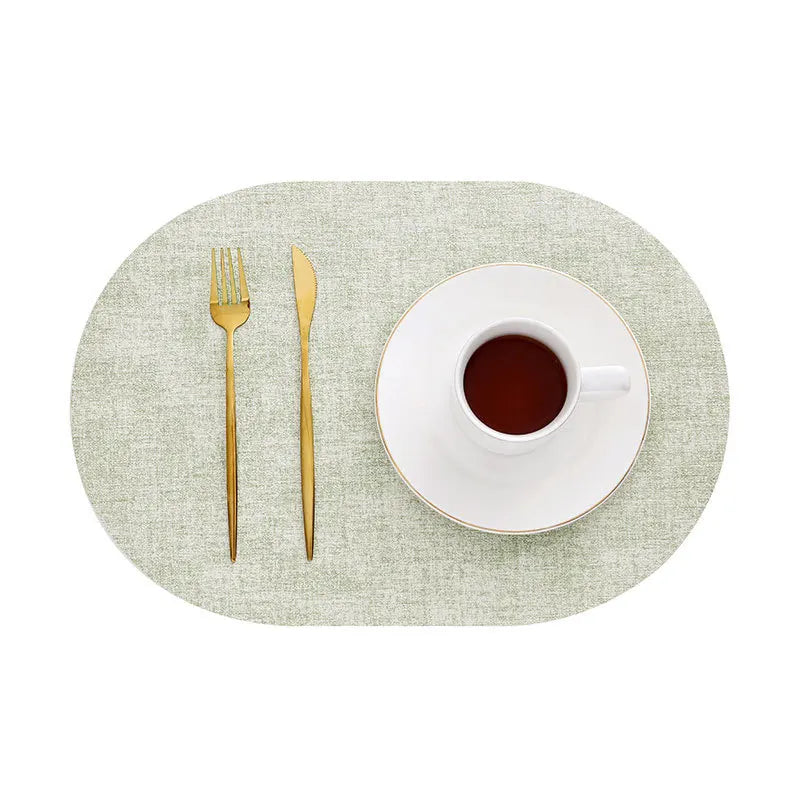 Linomat Oval Faux Leather Placemats Heat
