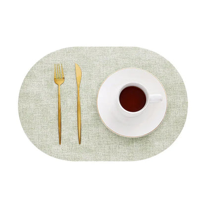 Linomat Oval Faux Leather Placemats Heat