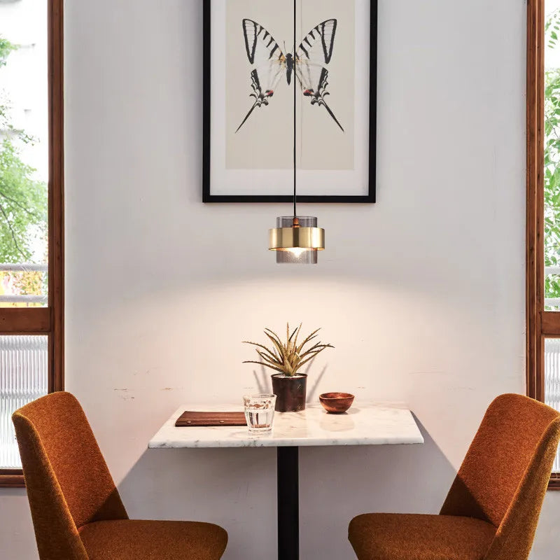 Nordic Glass Pendant Light Modern Brass