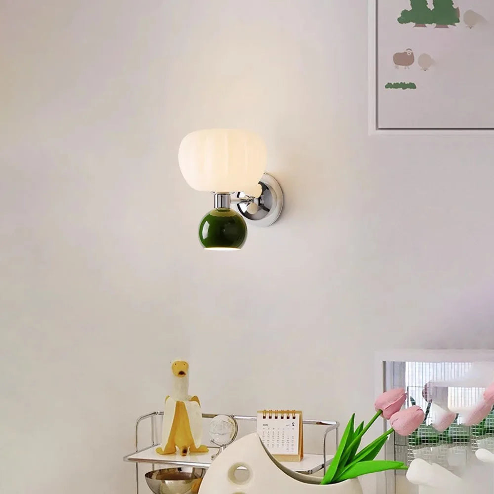 Nordic Pumpkin Wall Lamp Modern Glass &