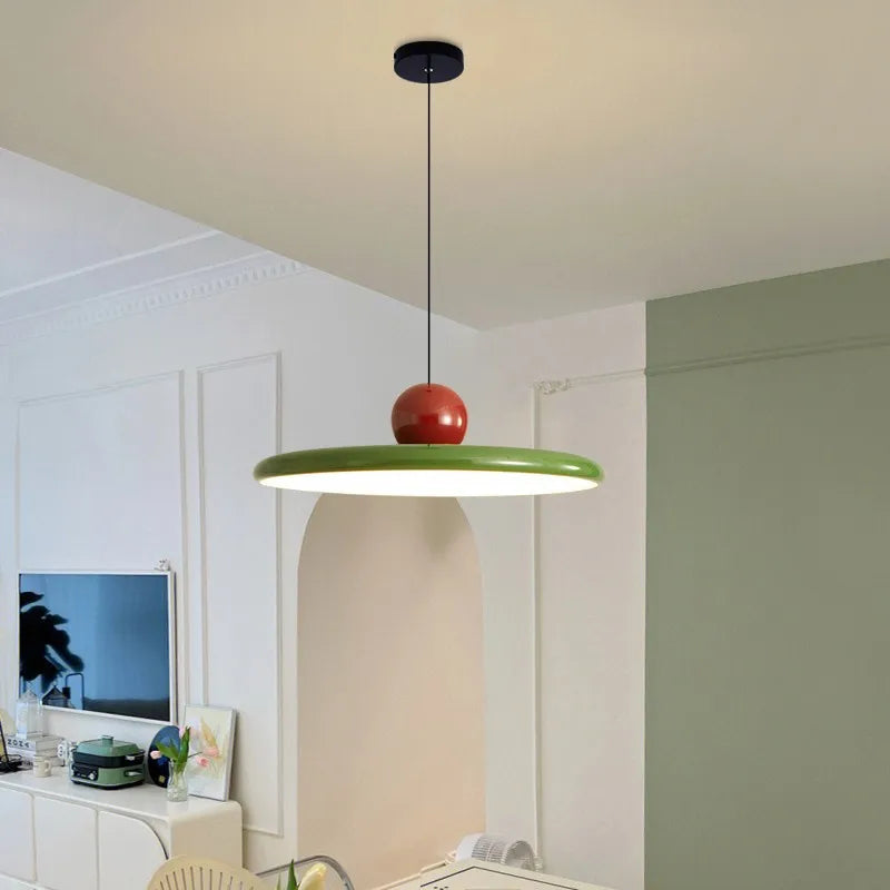 Nordic Flying Saucer Pendant Light LED Cream