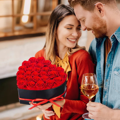 Mothers Day Rose Box Artificial Flower Heart