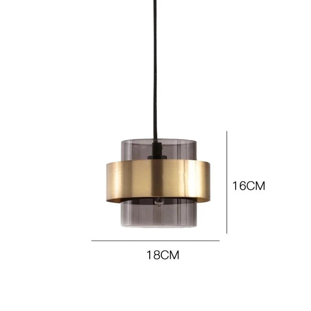 Nordic Glass Pendant Light Modern Brass