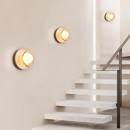 Wabi Sabi Stone Wall Lamp Modern Natural