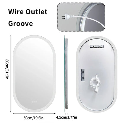 Lumooval Oval LED Bathroom Mirror Anti Fog