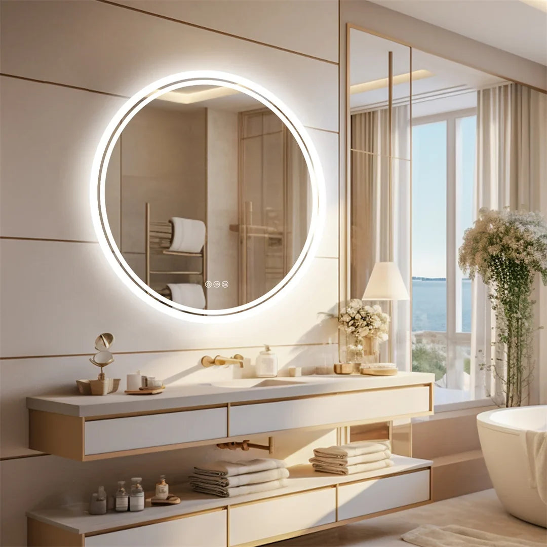 Luvoround Round LED Bathroom Mirror Anti Fog
