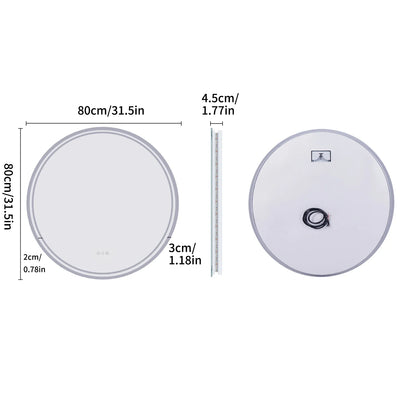 Luvoround Round LED Bathroom Mirror Anti Fog