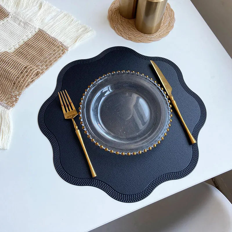 Floramat Luxury Round Faux Leather Placemats