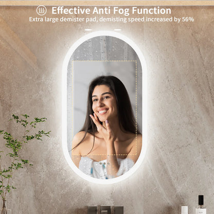Lumooval Oval LED Bathroom Mirror Anti Fog