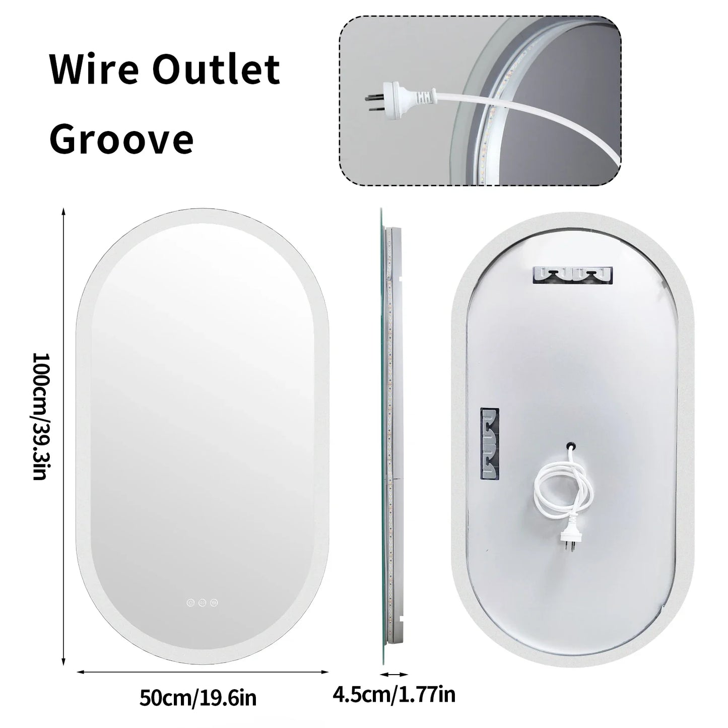 Lumooval Oval LED Bathroom Mirror Anti Fog