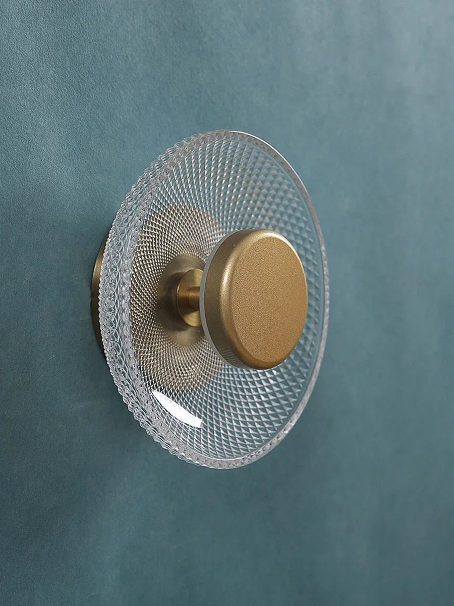 Modern Coloured Glass Wall Lamp Textured LED