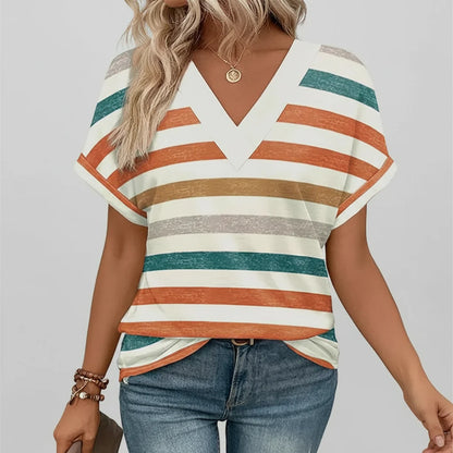 Women T Shirt Casual V Neck Loose