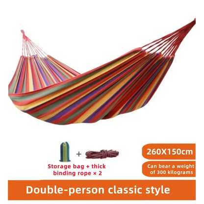 Canvas Hammock Striped Double Swing Bed