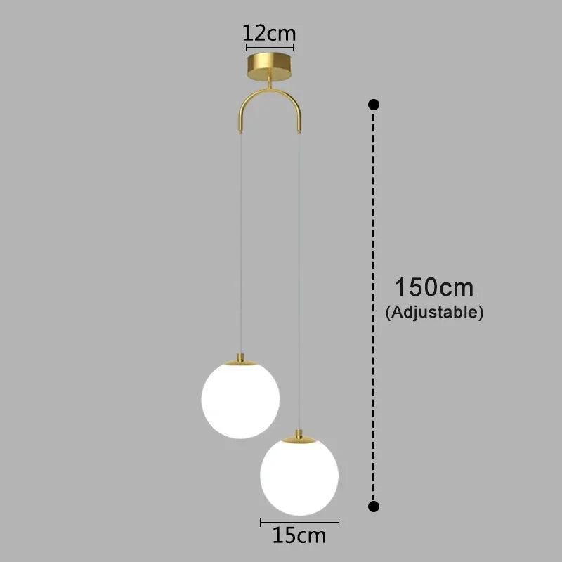 Luna Pendant Light Nordic Modern Glass Globe