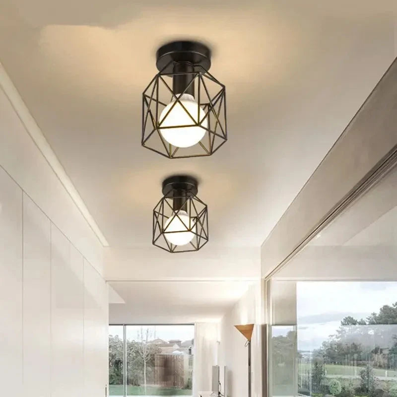Modern Gold Ceiling Light Geometric Metal