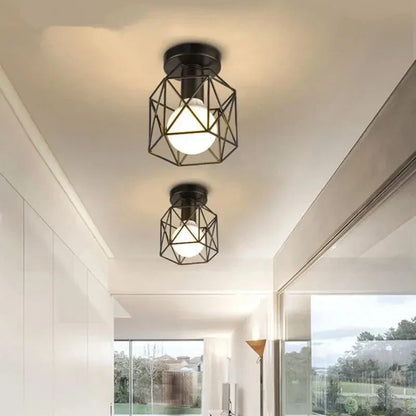 Modern Gold Ceiling Light Geometric Metal