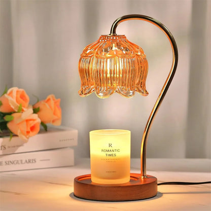 Candle Warmer Lamp Retro Glass Shade &
