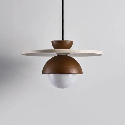 Denmark Pendant Light Walnut & Stone LED