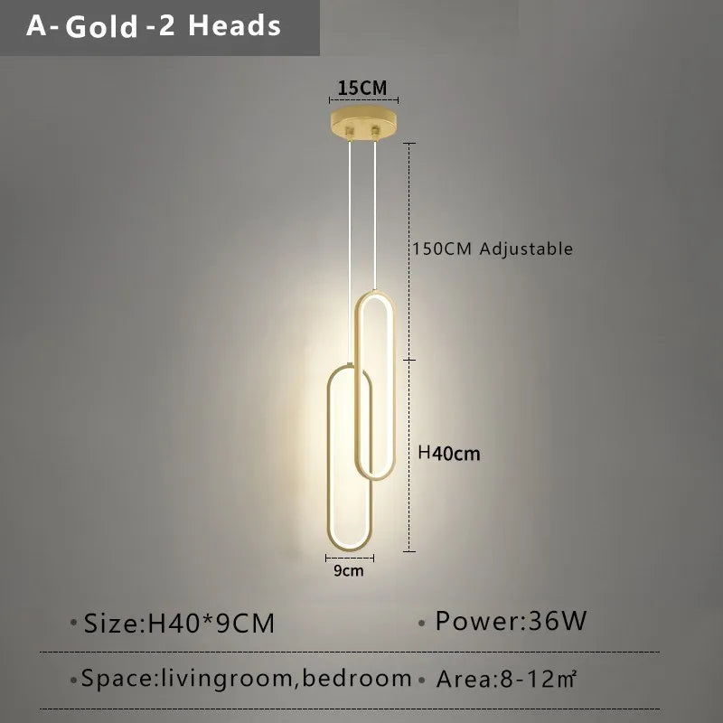 Modern Minimalist LED Pendant Light Gold &