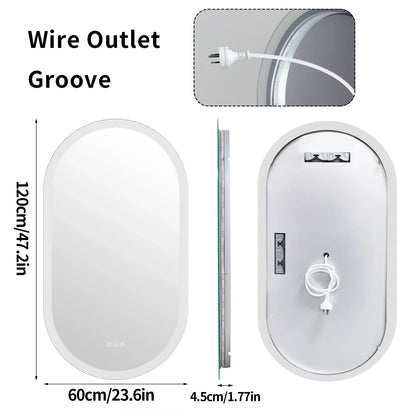 Lumooval Oval LED Bathroom Mirror Anti Fog