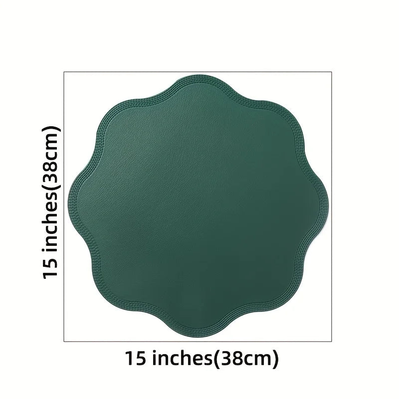 Floramat Luxury Round Faux Leather Placemats
