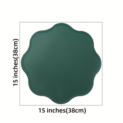 Floramat Luxury Round Faux Leather Placemats