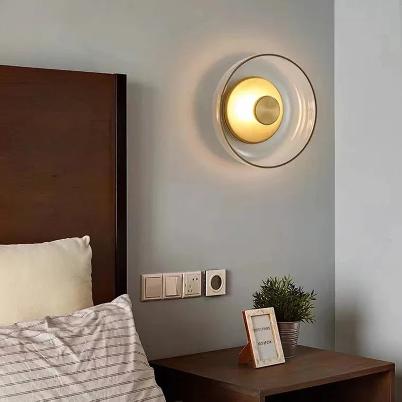 Nordic Glass LED Wall Sconce Modern Round
