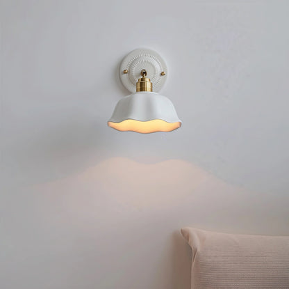 Nordic Cream Ceramic Wall Lamp Vintage
