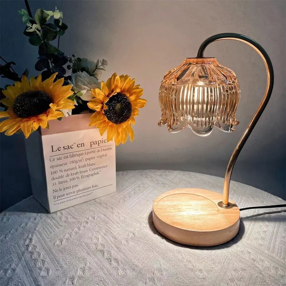 Candle Warmer Lamp Retro Glass Shade &
