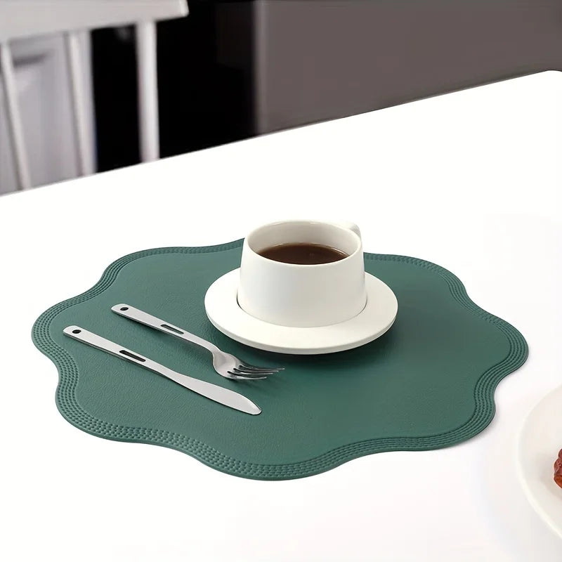 Floramat Luxury Round Faux Leather Placemats