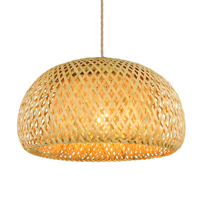 Natural Bamboo Pendant Lamp Handwoven Rattan