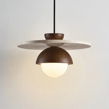 Denmark Pendant Light Walnut & Stone LED