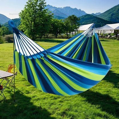 Canvas Hammock Striped Double Swing Bed