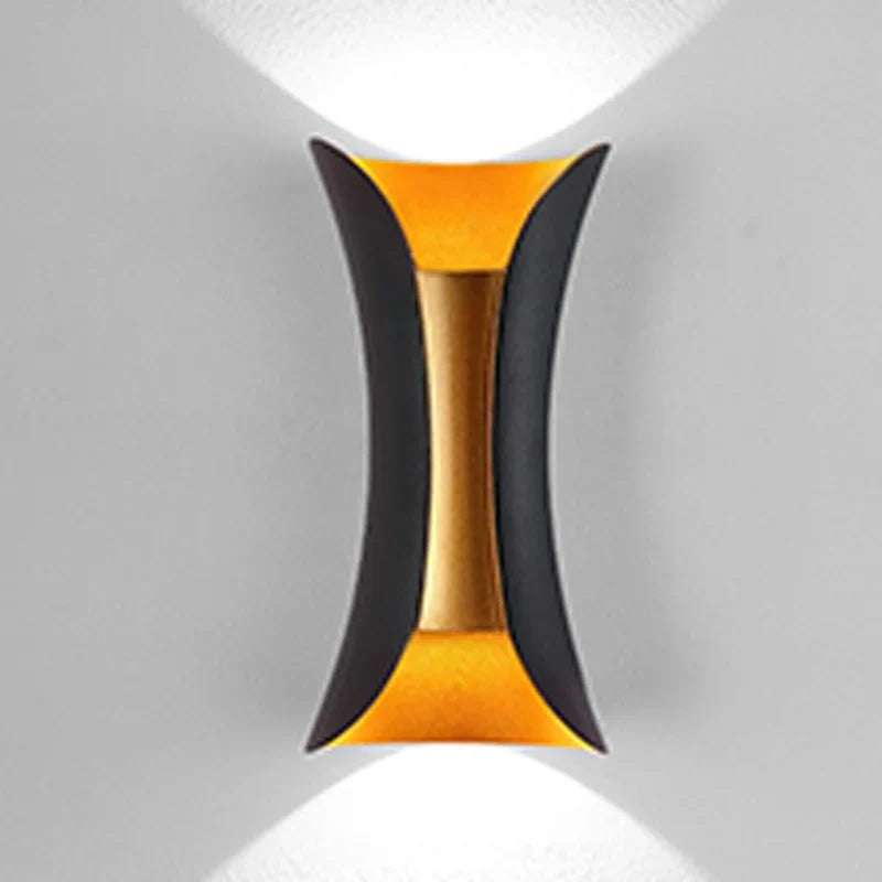 Modern Black & Gold Wall Light Waterproof