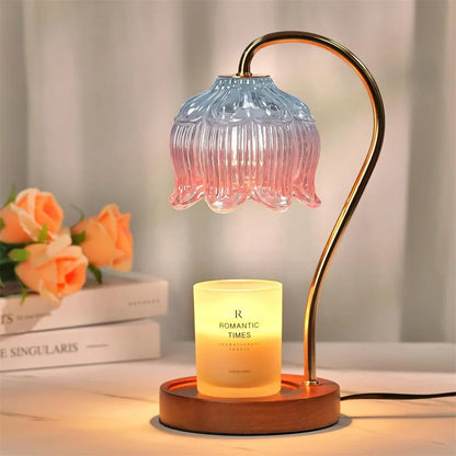 Candle Warmer Lamp Retro Glass Shade &