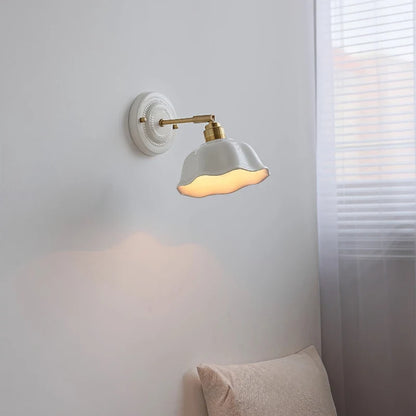 Nordic Cream Ceramic Wall Lamp Vintage