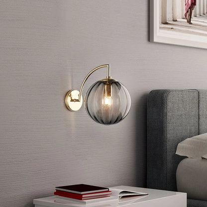 Modern Glass Ball Wall Lamp Brass &