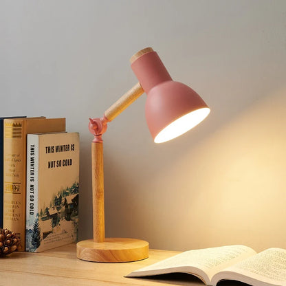 Nordic Wooden Desk Lamp Adjustable Modern