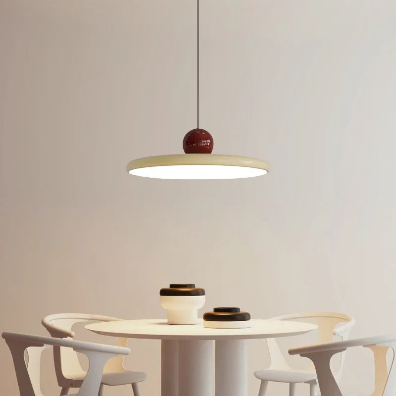 Nordic Flying Saucer Pendant Light LED Cream