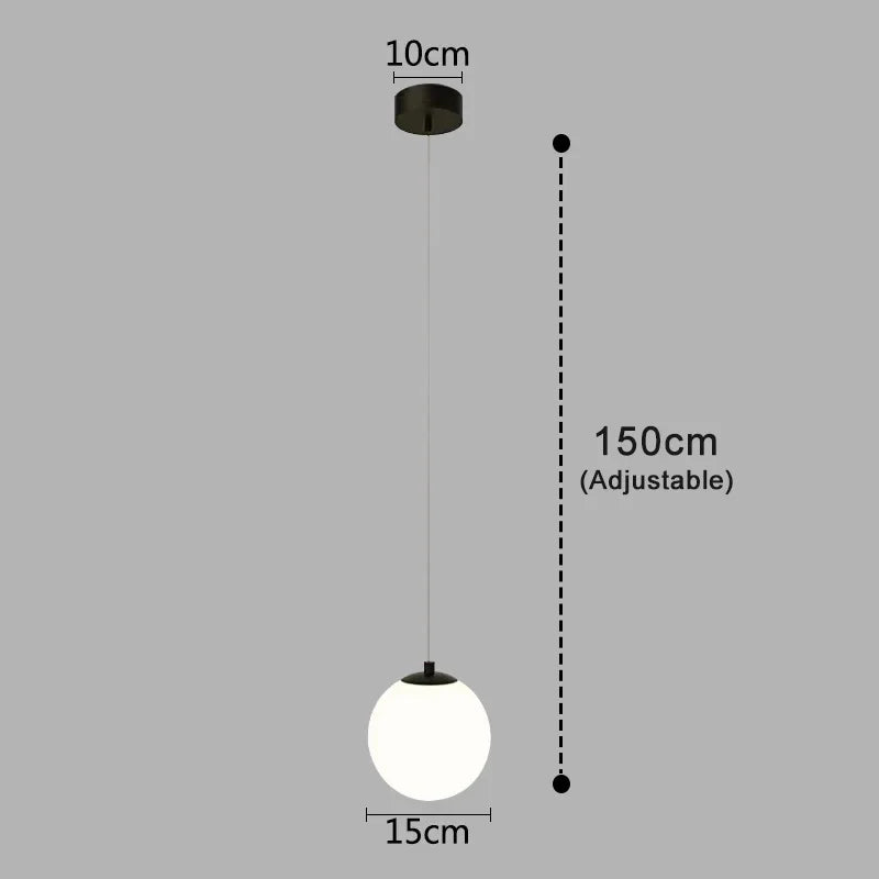 Luna Pendant Light Nordic Modern Glass Globe