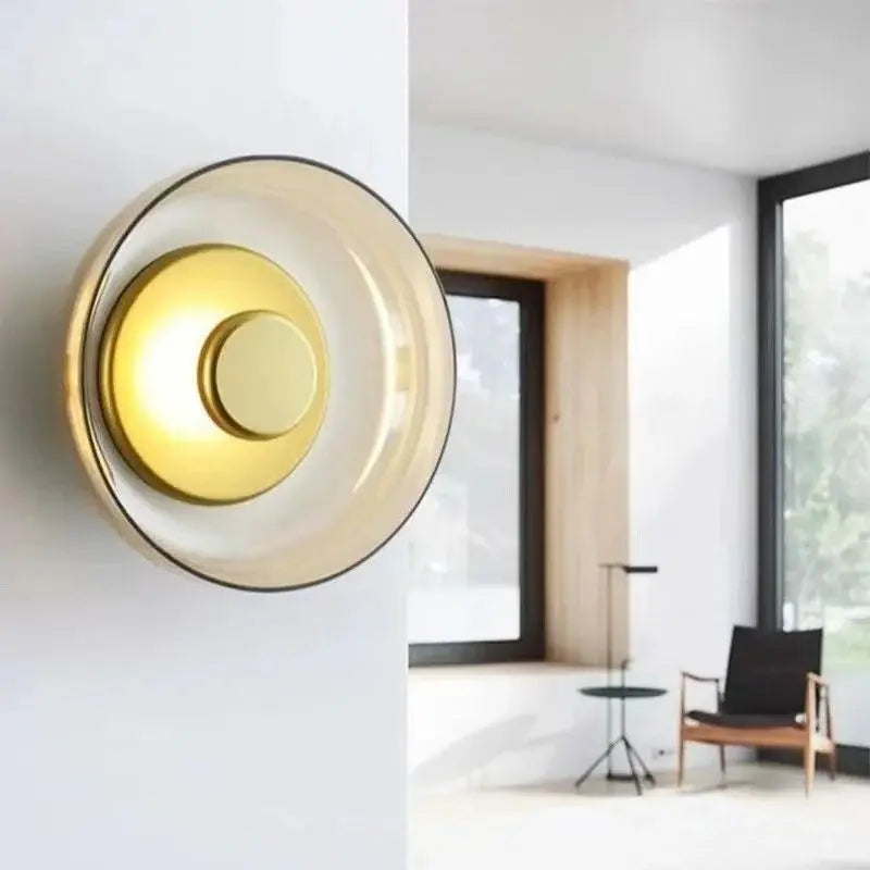 Nordic Glass LED Wall Sconce Modern Round