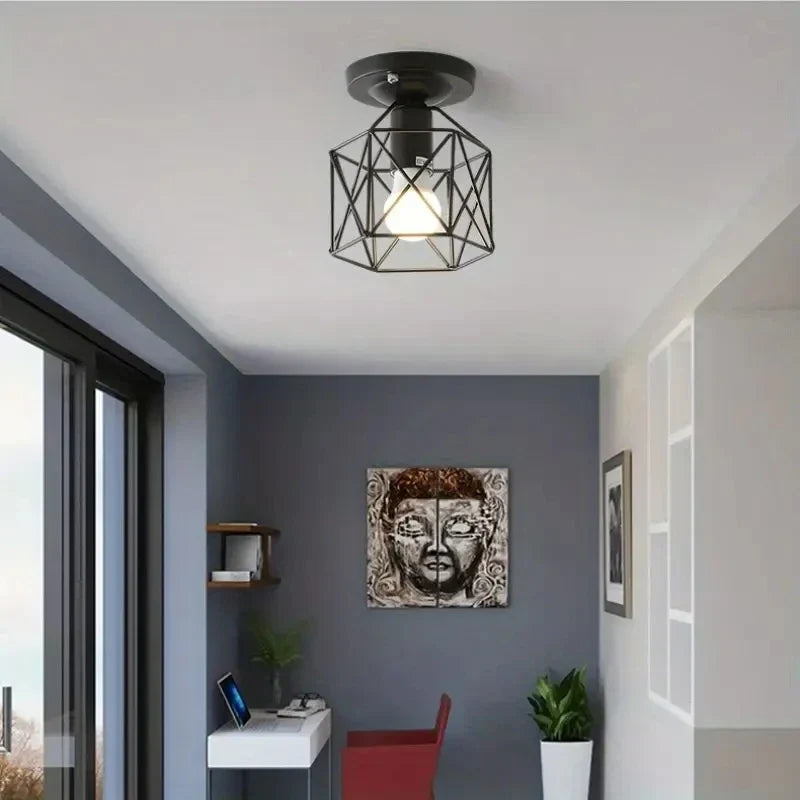Modern Gold Ceiling Light Geometric Metal