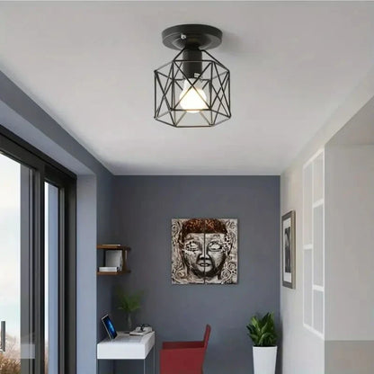 Modern Gold Ceiling Light Geometric Metal