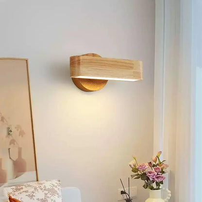 Rotating Wall Lamp Japanese Solid Wood &