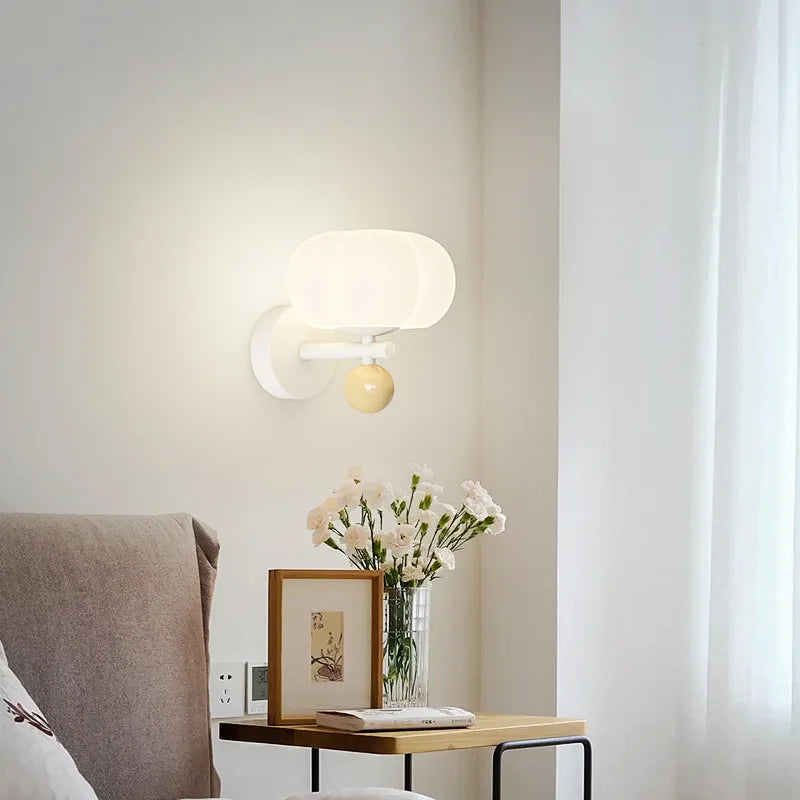 Nordic Pumpkin Wall Lamp Modern Glass &