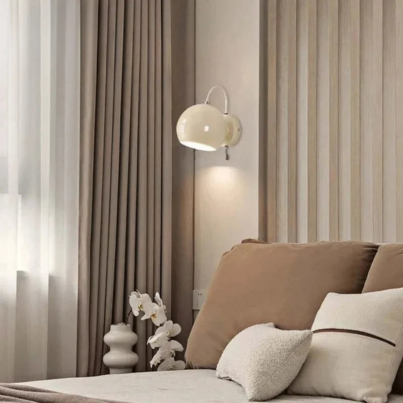 Nordic Cream Wall Lamp Adjustable Dome Light