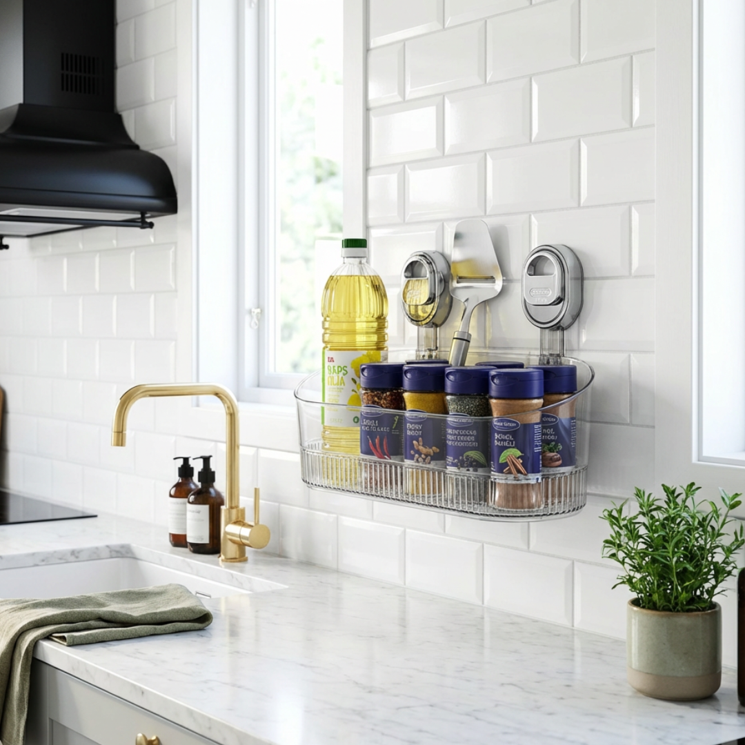 Wall Shelf Adhesive No Drill Kitchen