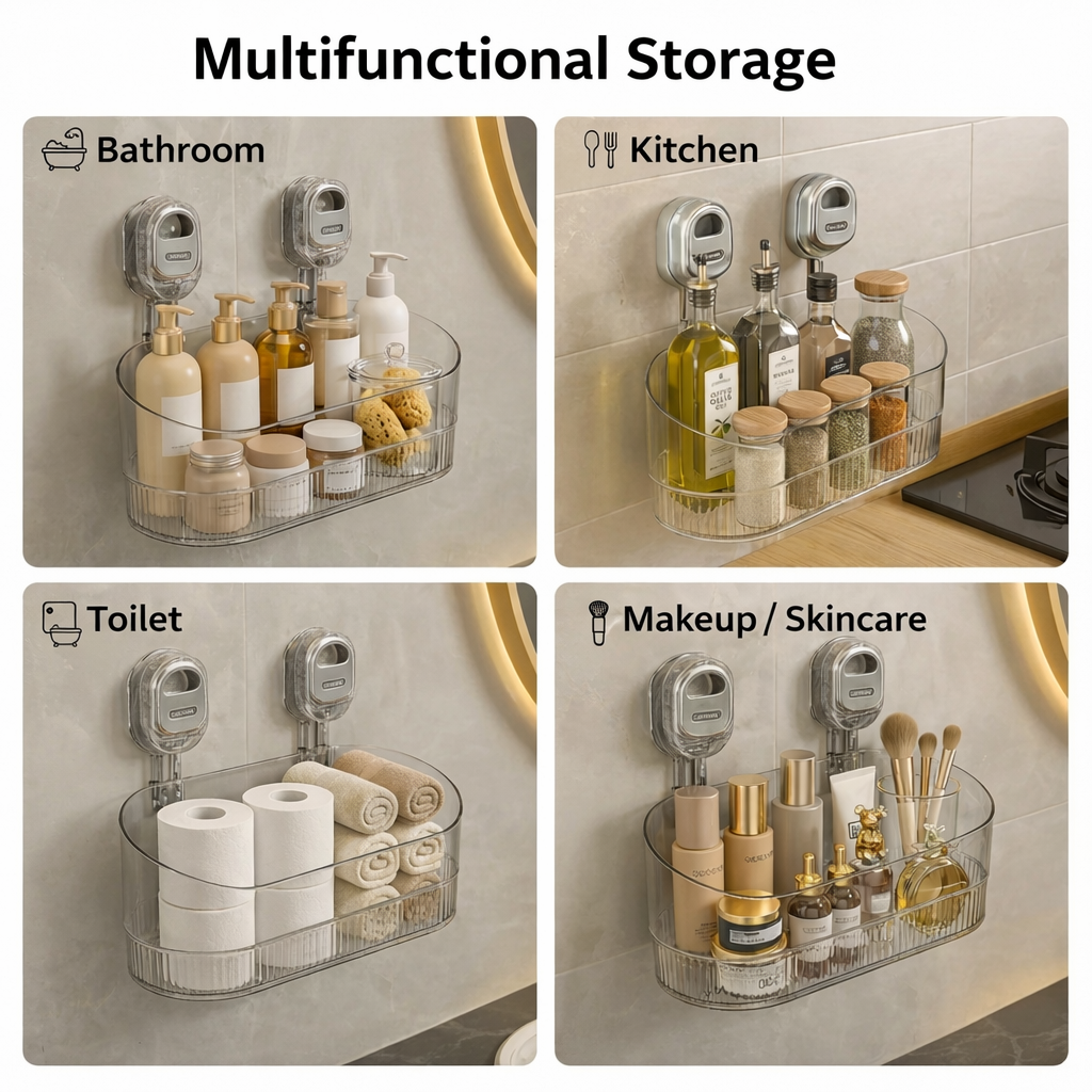 Wall Shelf Adhesive No Drill Kitchen