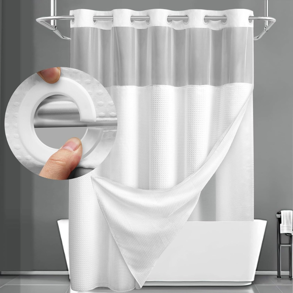 Shower Curtain Waffle Fabric Geometric