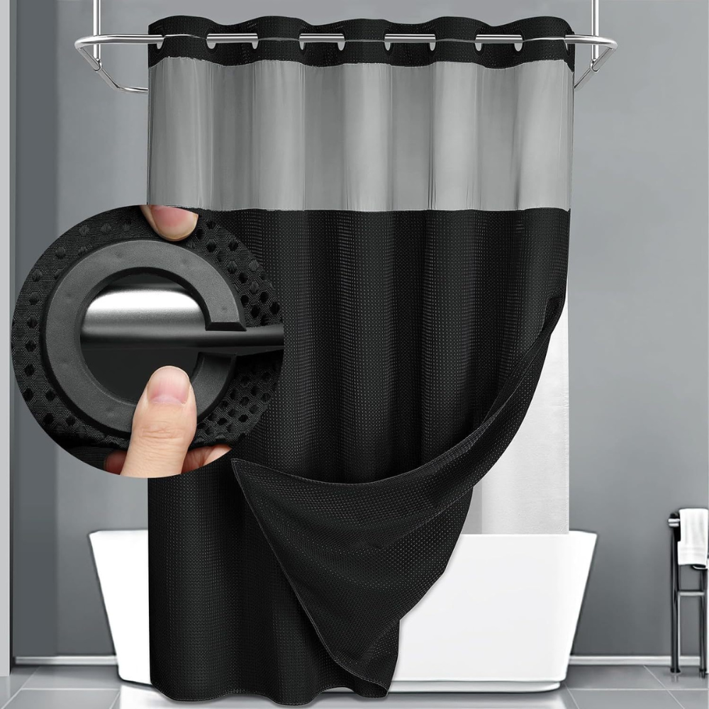 Shower Curtain Waffle Fabric Geometric